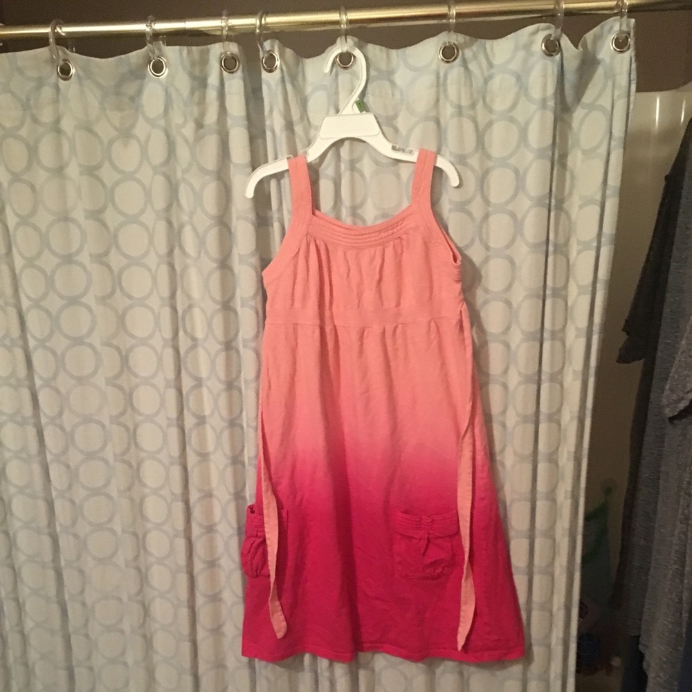 Girls Youth M Light/Dark Pink Thin Strap Dress
